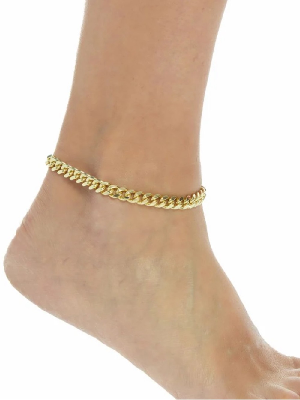 Adornia 14k Gold Plated 10" 8mm Chunky Curb Chain Anklet